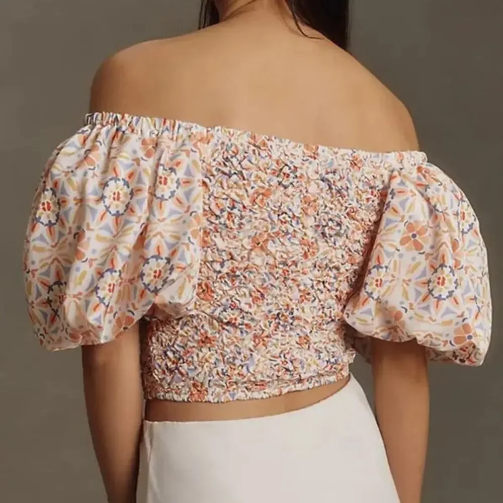 Dolan Left Coast Off-The-Shoulder Floral Textured Top